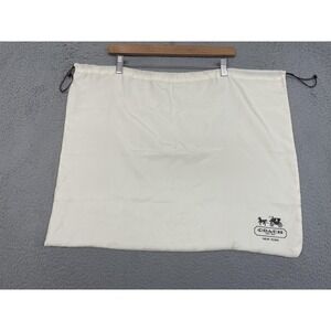 Coach Dustbag Womens One Size Ivory Drawstring Logo Purse Handbag Storage Bag